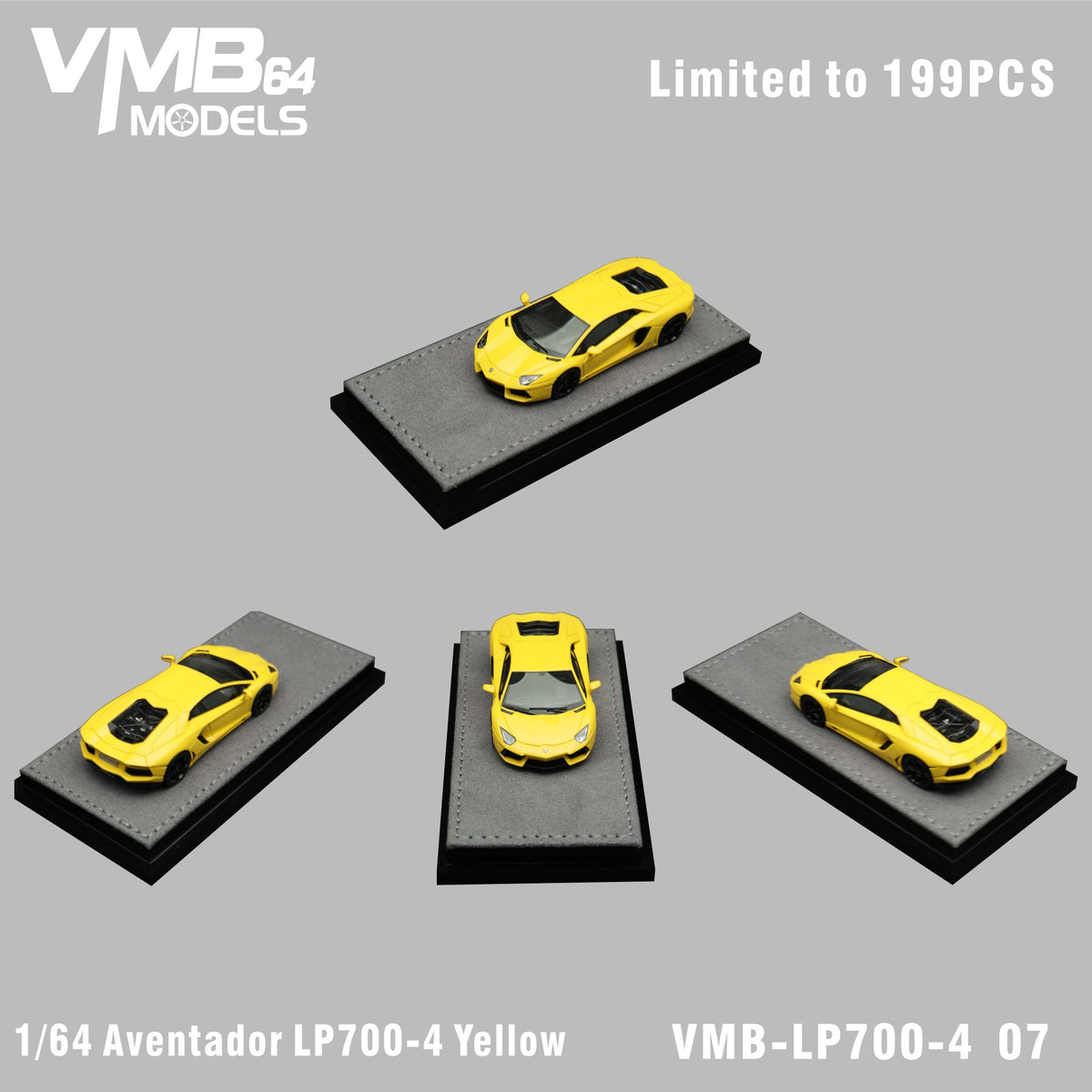 [Preorder] VMB 1:64 Lamborghini Aventador LP700-4 Yellow VMB-LP700-4 07