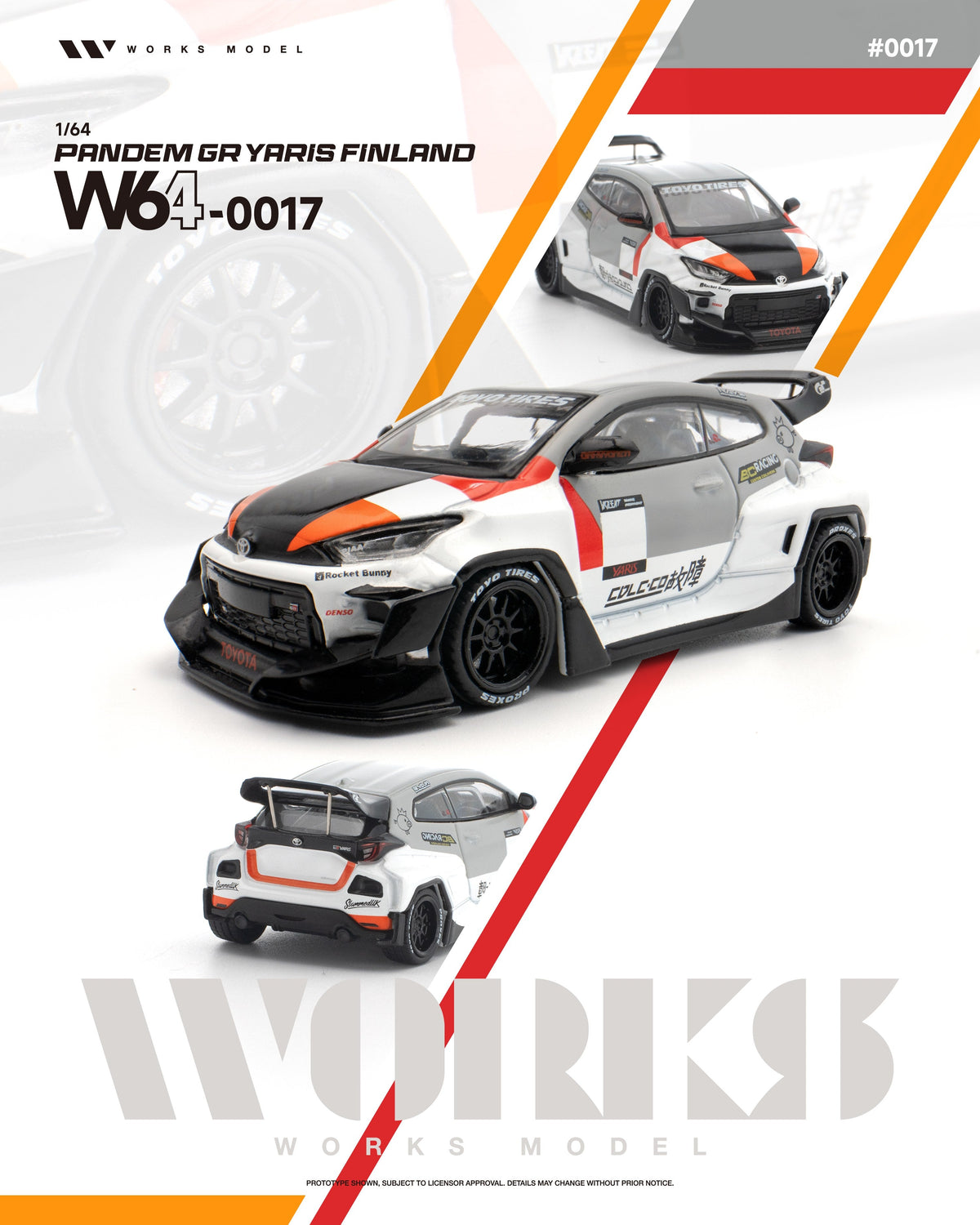 [Preorder] Works Model 1:64 Toyota GR Yaris PANDEM Rocket Bunny W640017