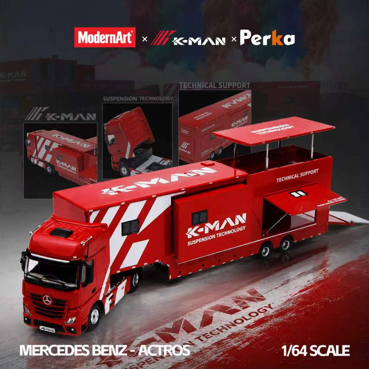 [Preorder] ModernArt x K-MAN x Perka 1:64 Mercedes-Benz Actros K-MAN Race Support MD801001