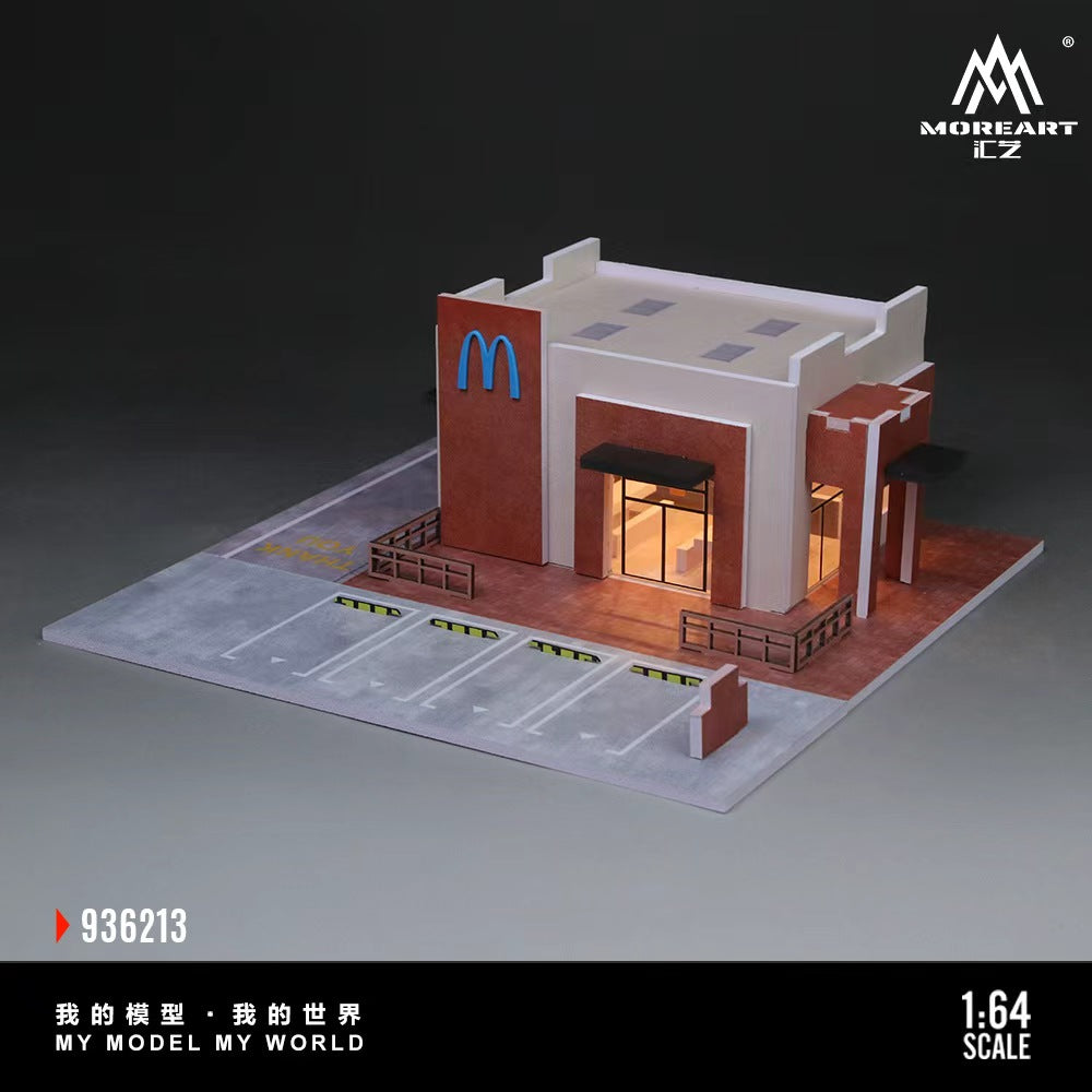 [Preorder] MoreArt 1:64 MCDONALD'S WITH THE BLUE LOGO SCENE MO936213