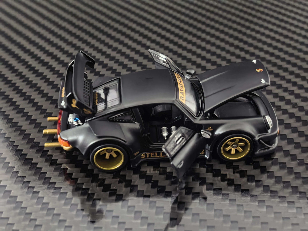 [Preorder] HG Model 1:64 Porsche RWB930 STELLA ARTOIS-Matte Black Livery