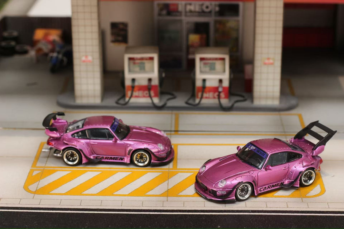 Street Weapon 1:64 Porsche RWB 993 Carmen Purple Metallic (2 Versions)