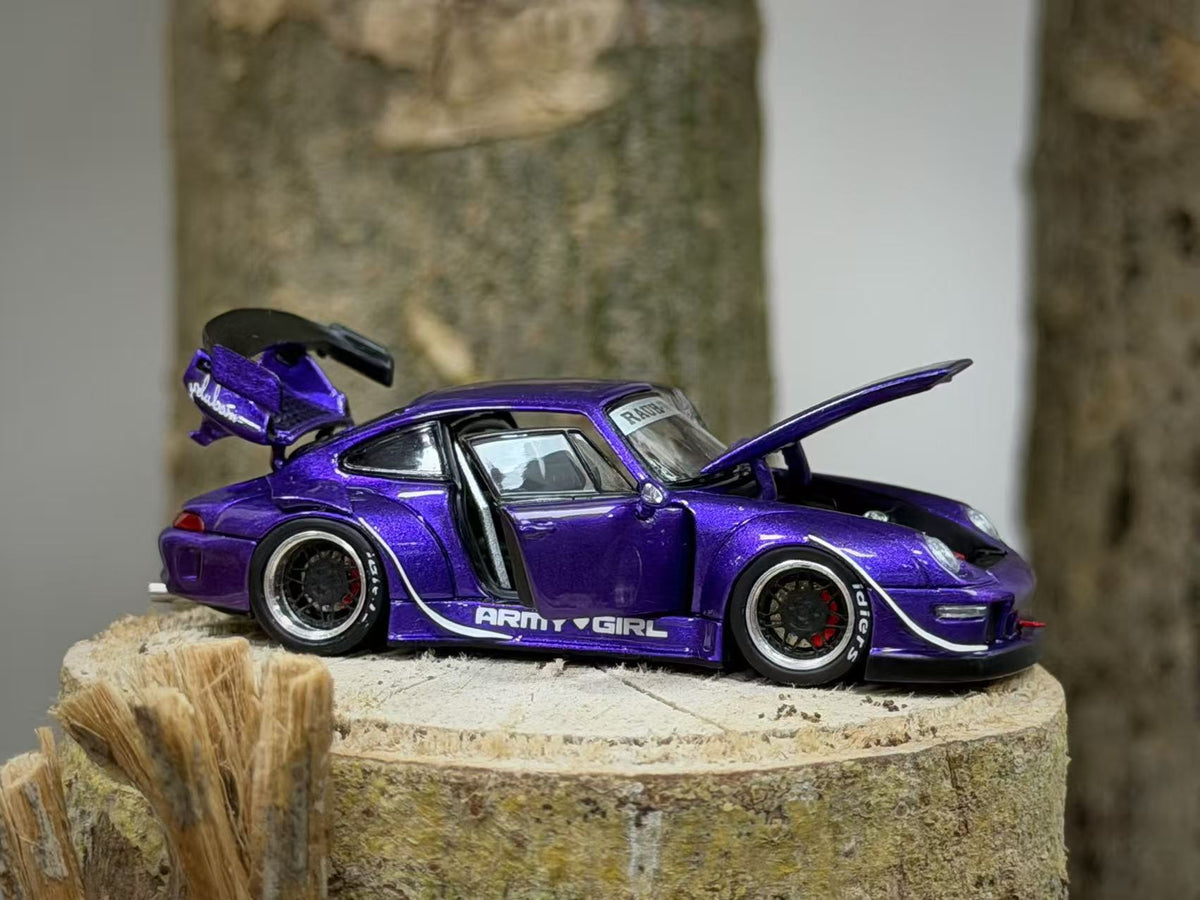 PGM 1:64 Porsche RWB 993 Metallic Purple (2 Versions) PGM-640314