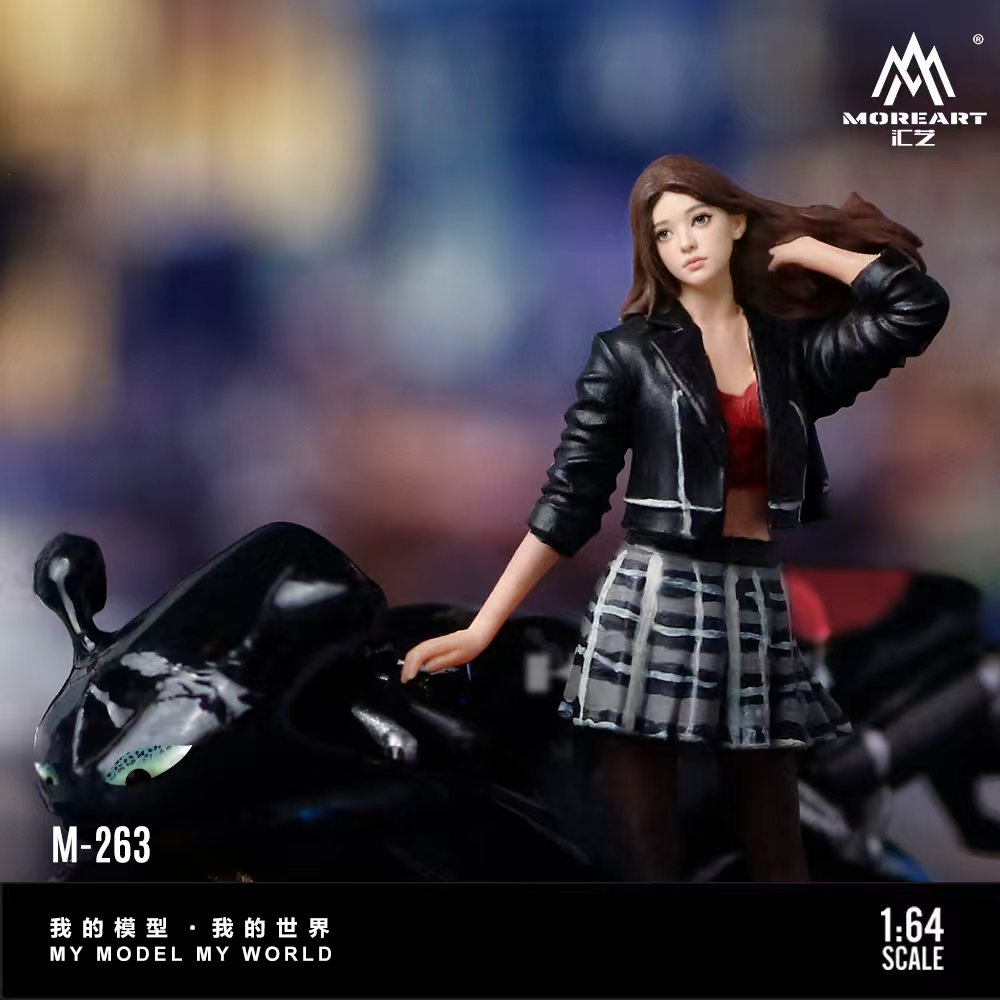 [Preorder] MoreArt 1:64 Kawasaki Night Fury Livery Motorcycle & Lady Figure Set MO222263