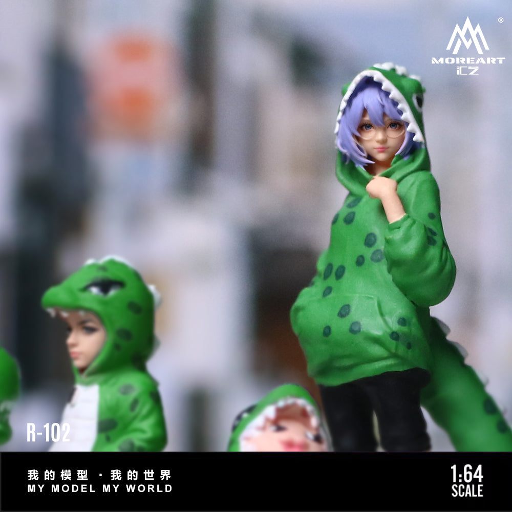 [Preorder] MoreArt 1:64 Green Dinosaur Family Figure Set MO223102