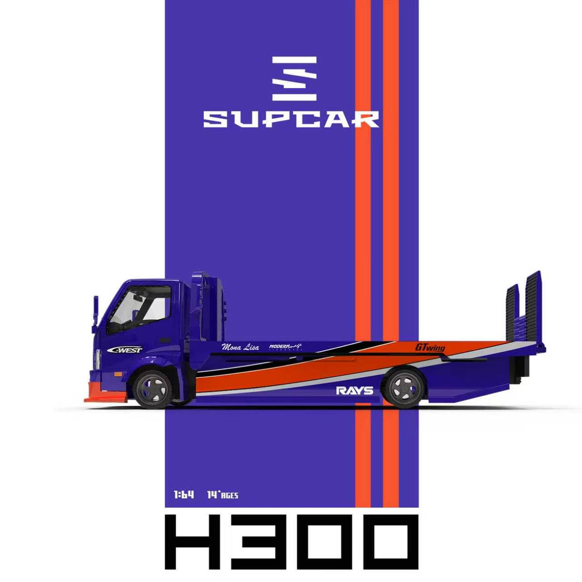 [Preorder] SUPCAR 1:64 H300 Flatbed Transport Trailer Fast & Furious 3 Mona Lisa Livery SC647256
