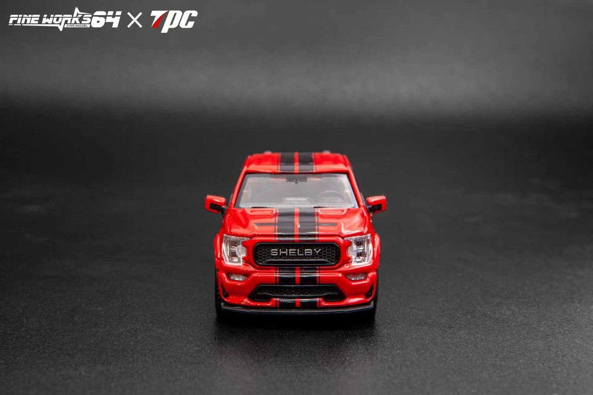 Fine Works64 x TPC 1:64 Ford Shelby Pickup Truck F150 Red Stripes