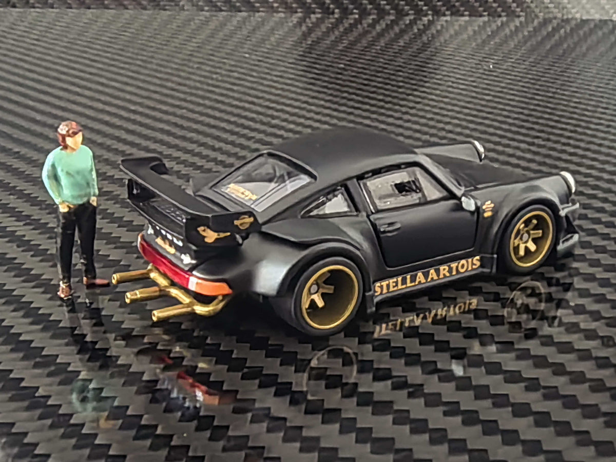 [Preorder] HG Model 1:64 Porsche RWB930 STELLA ARTOIS-Matte Black Livery