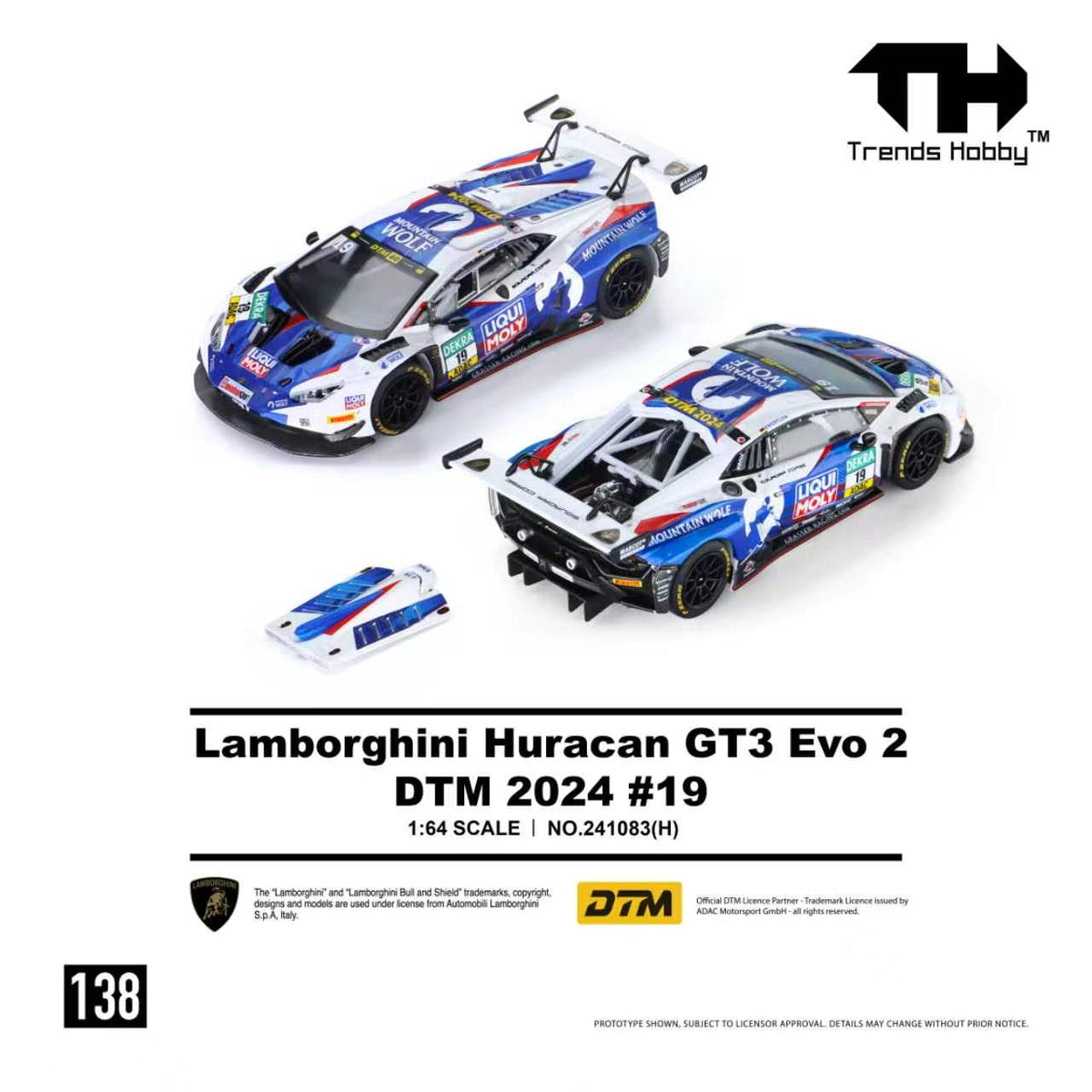 [Preorder] Trends Hobby 1:64 Lamborghini Huracan GT3 EVO2 - DTM 2024 #19 241083(H)