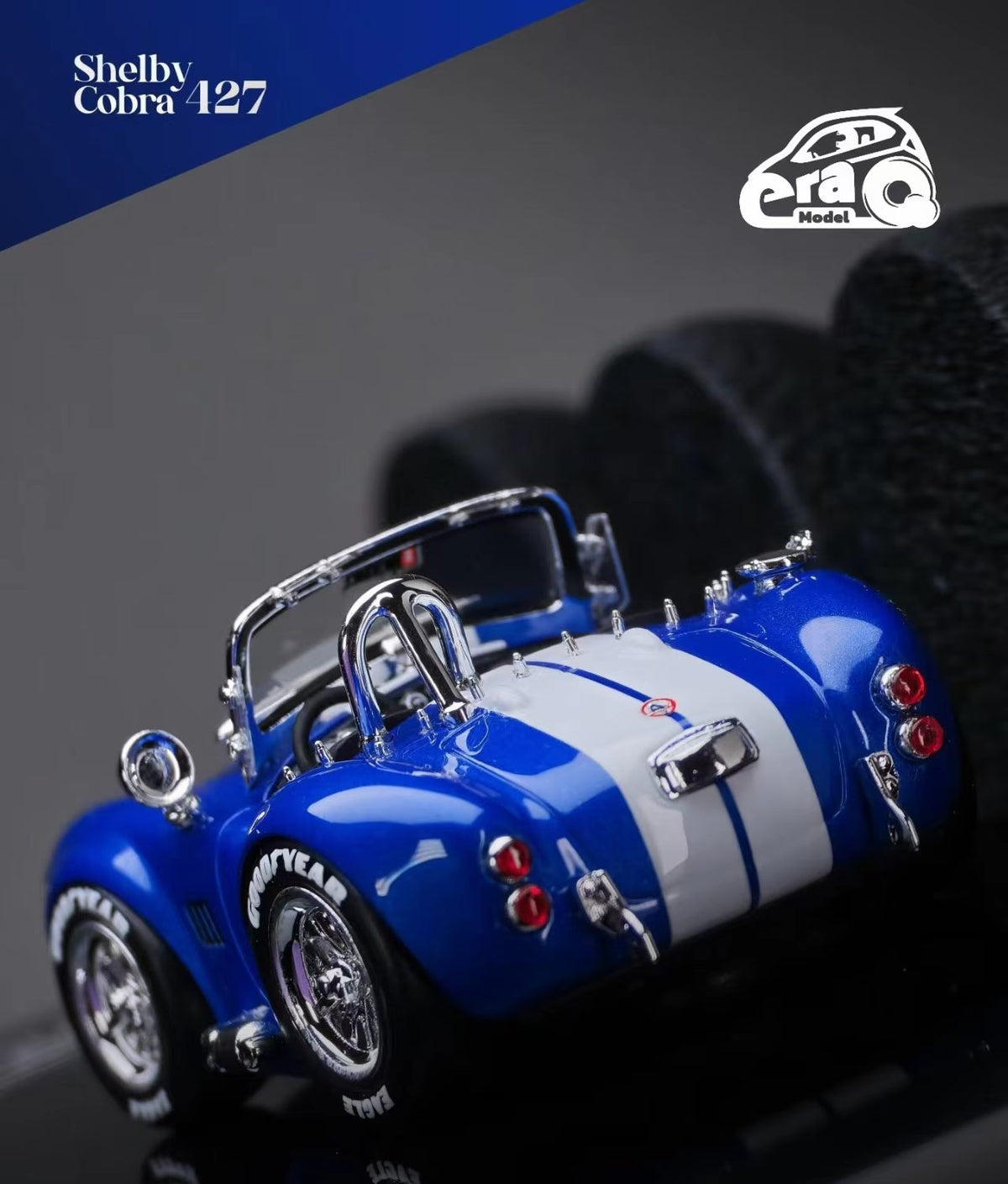 [Preorder] EraQ X DYwork 1:64 Shelby Cobra 427 Blue Livery (with luggage bag)
