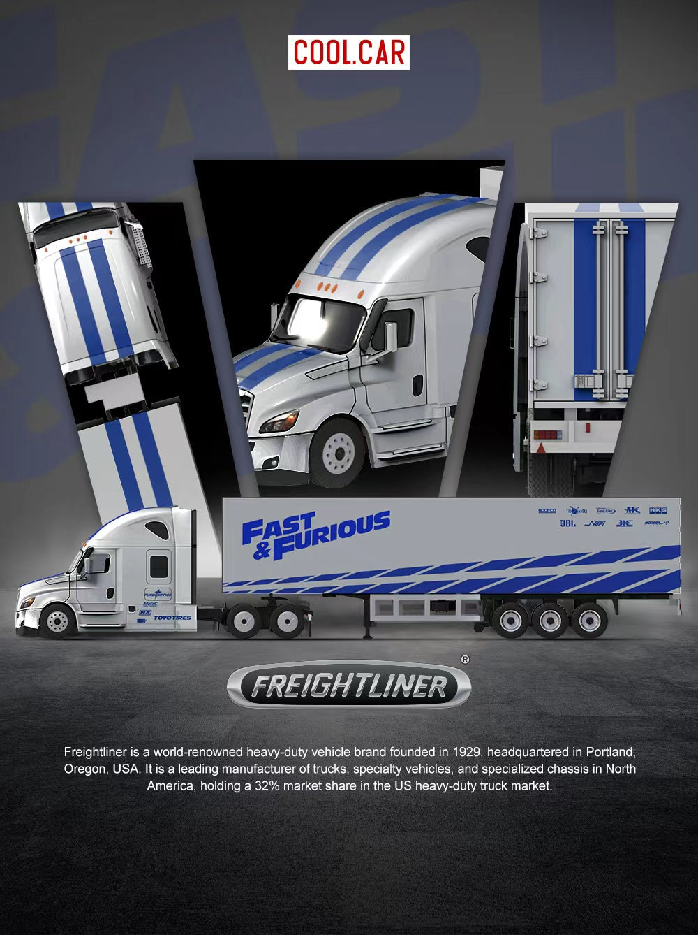 [Preorder] Cool Car 1:64 Freightliner "Fast & Furious" Livery Truck CC800117