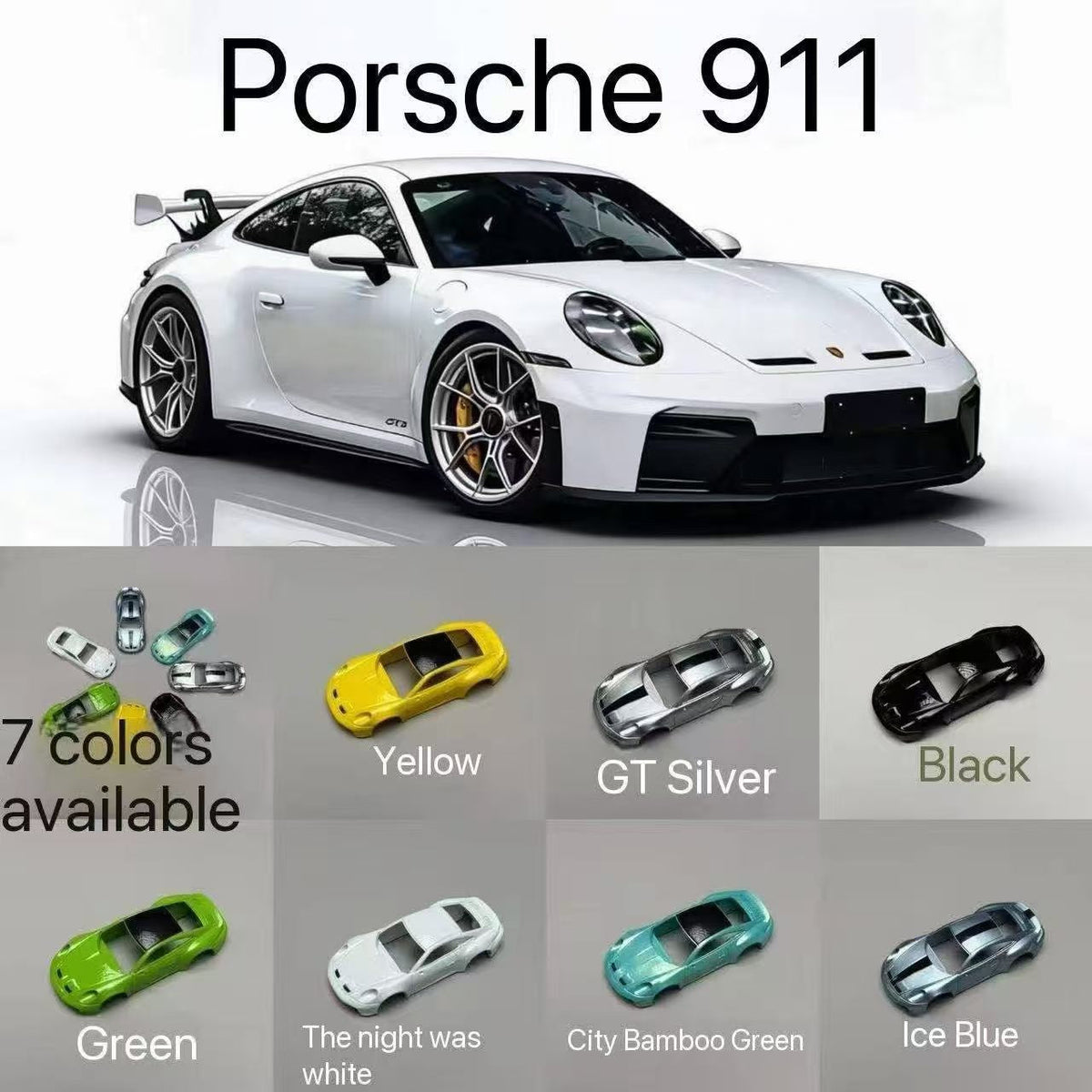 ZJWJ Model 1:64 Porsche 911 GT3 (7 Colours)