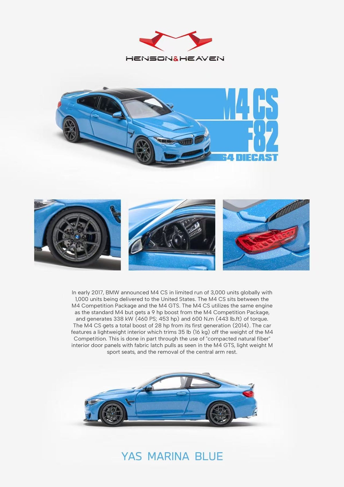 [Preorder] HH Model 1:64 BMW F82 M4cs (2 Colours)