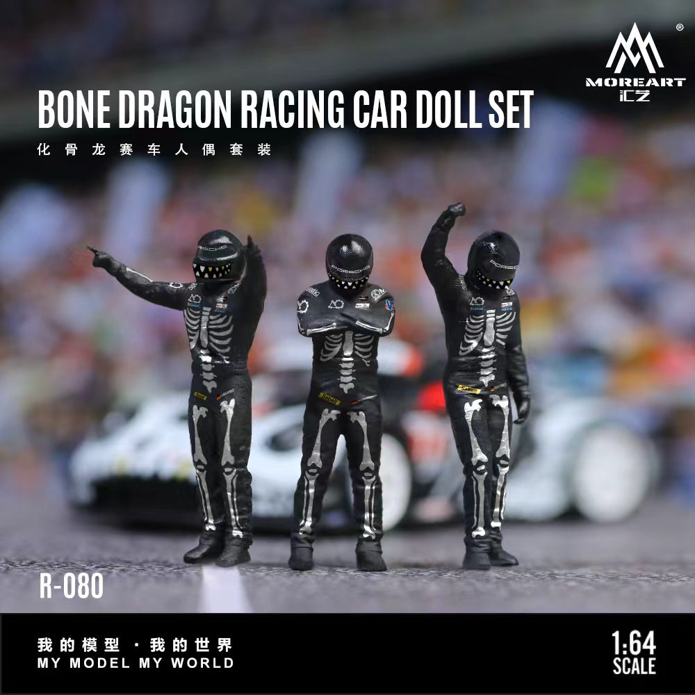 MoreArt 1:64 BONE DRAGON RACING CAR DOLL SET MO223080