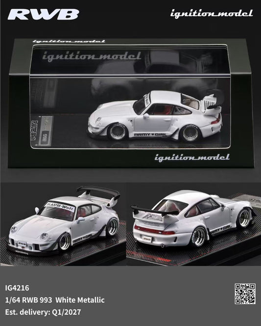 [Preorder] Ignition Model 1:64 Porsche RWB 993 White Metallic IG4216