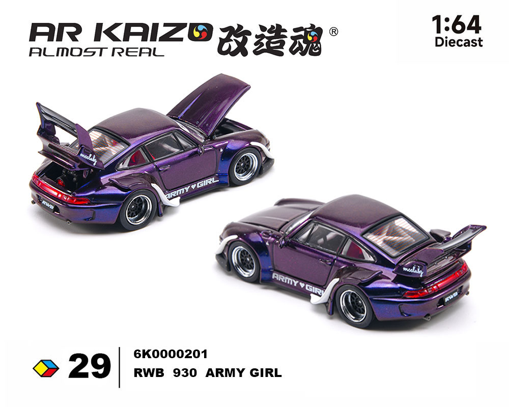 [Preorder] AR KAIZO 1:64 KAIZO RWB 993 Army Girl Special Edition – Candy Purple 6K0000201