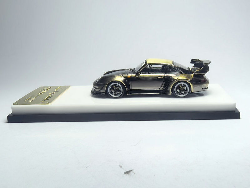 [Preorder] Model Collect 1:64 Porsche RWB993 High Wing Chrome Bronze Brushed Livery MC640023J