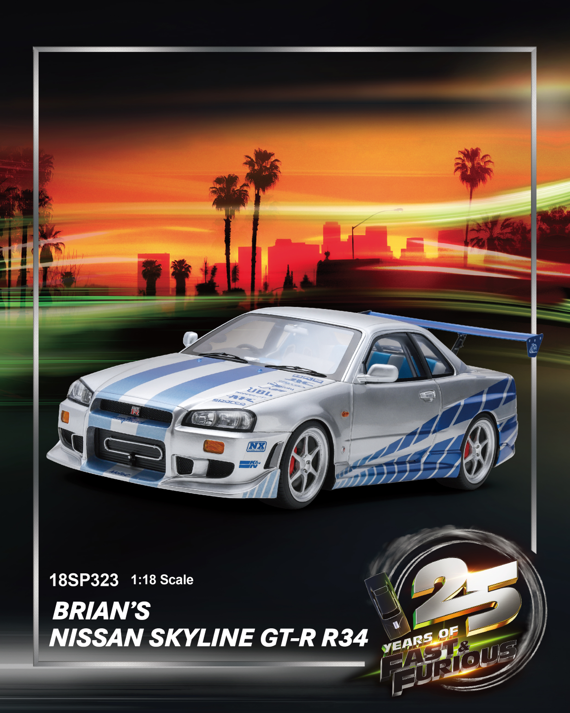 [Preorder] Spark 1:18 Nissan Skyline GT-R R34 Fast & Furious 25th anniversary 18SP323
