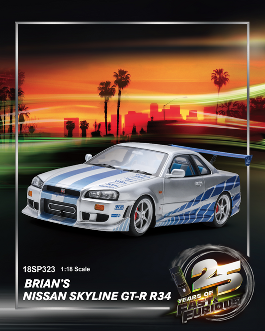 [Preorder] Spark 1:18 Nissan Skyline GT-R R34 Fast & Furious 25th anniversary 18SP323
