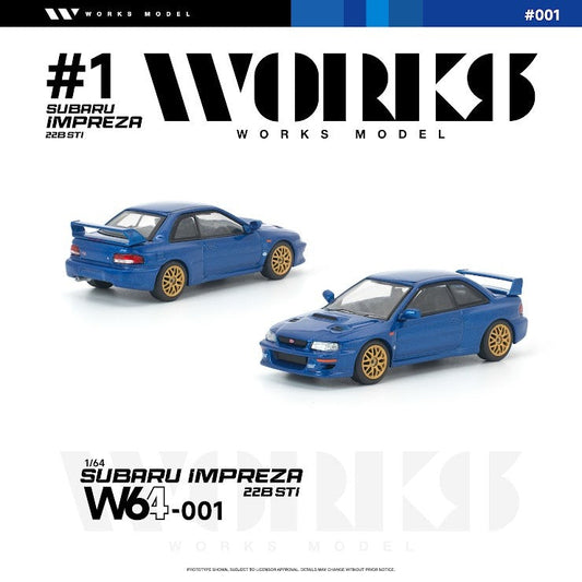 [Preorder] Works Model 1:64 Subaru Impreza 22B STI Blue W64-001