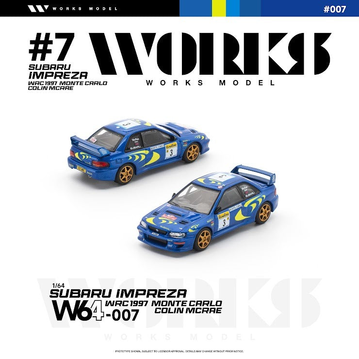 [Preorder] Works Model 1:64 Subaru Impreza WRC 1997 Monte Carlo Colin Mcrae W64-007