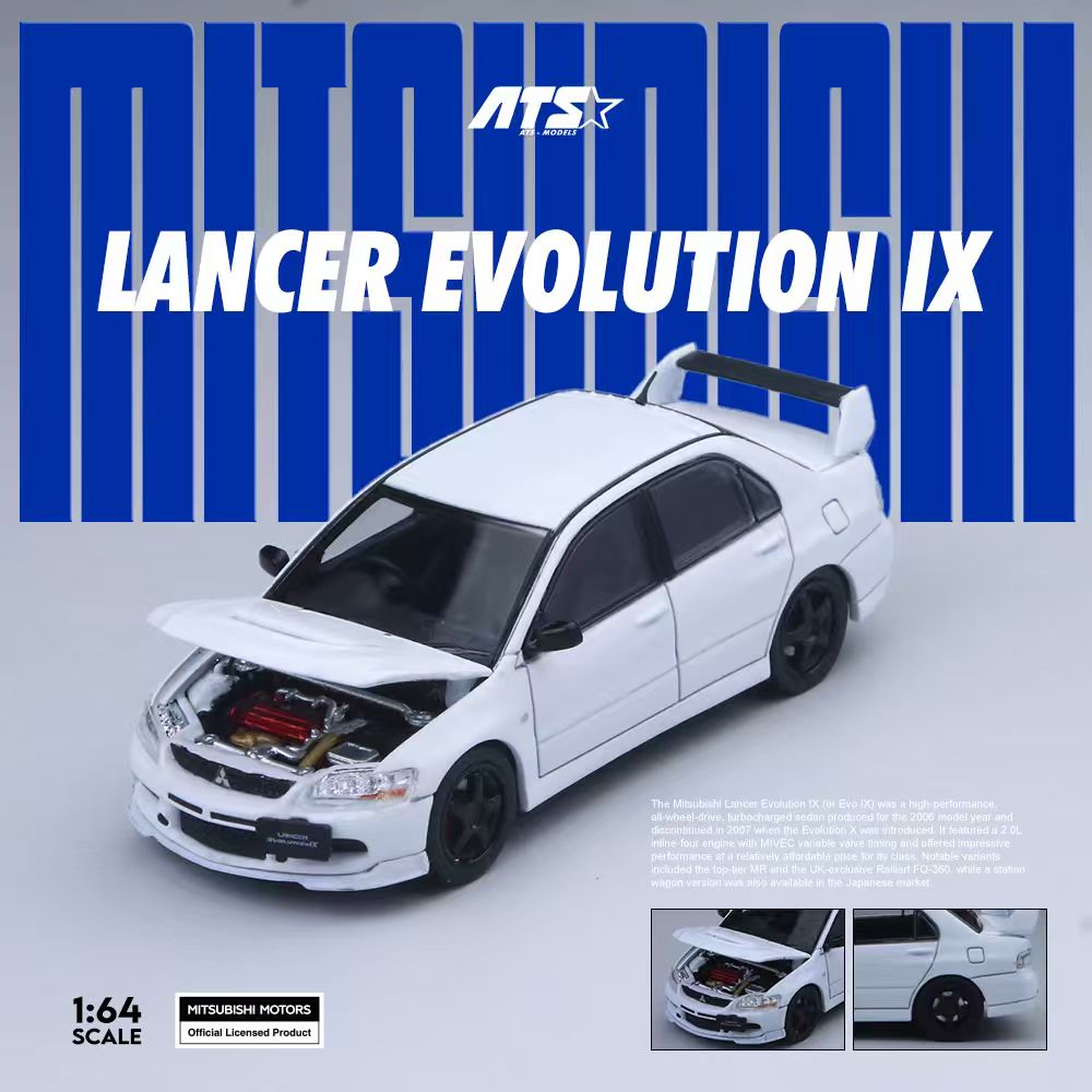 [Preorder] ATS Model 1:64 Mitsubishi LANCER EVOLUTION IX (2 Colours) ATS880801/ ATS880803
