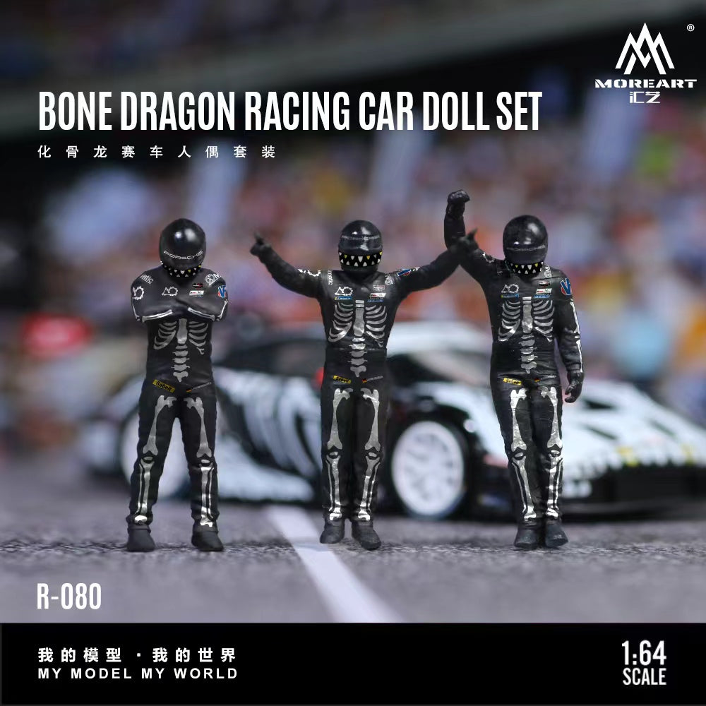 MoreArt 1:64 BONE DRAGON RACING CAR DOLL SET MO223080