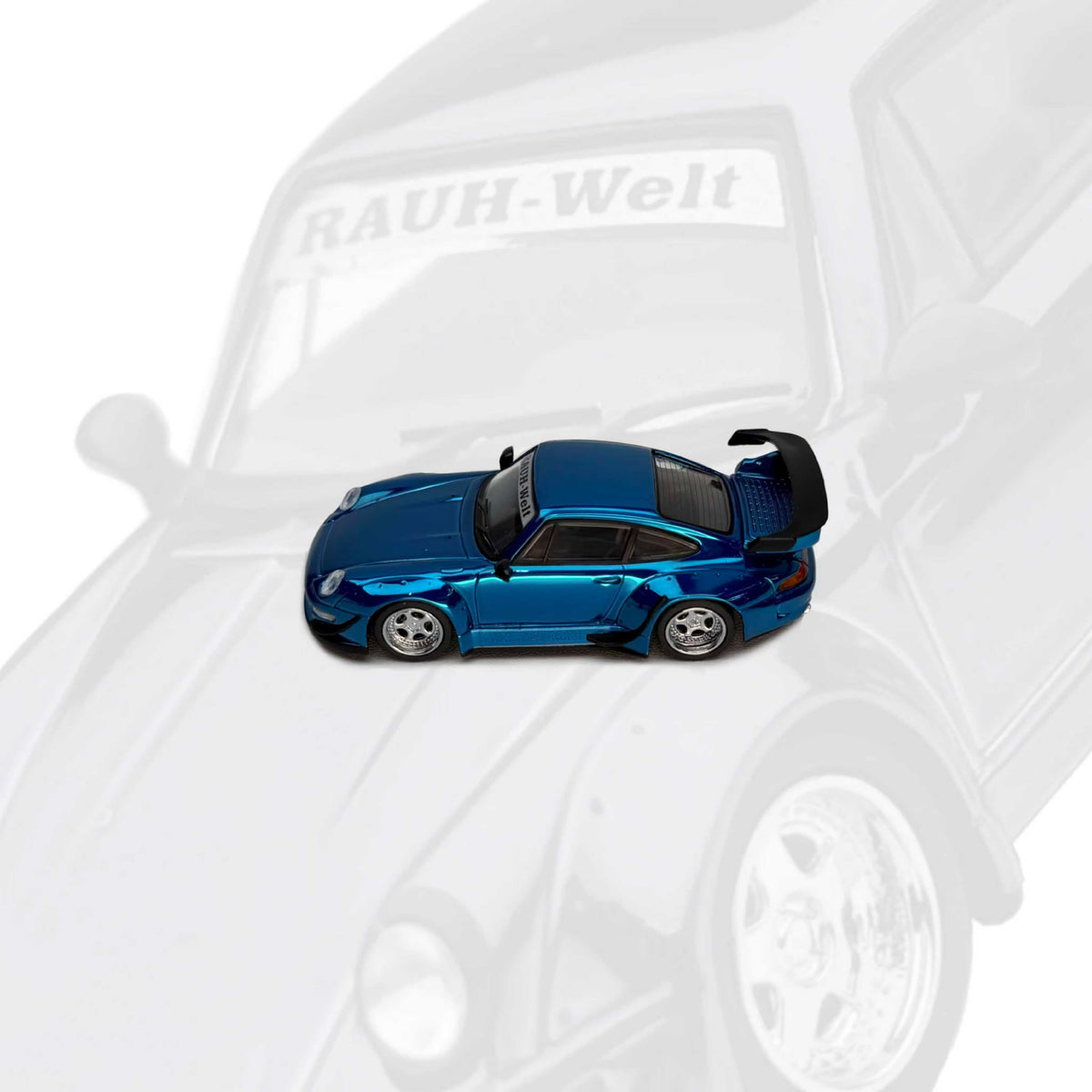 MOTORHELIX 1:64 Porsche RWB 993 Chrome Blue M62211DZ-YJ