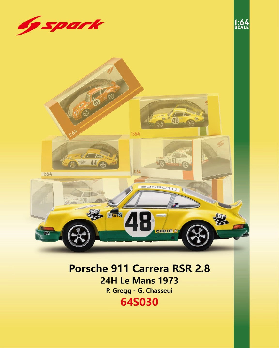 [Preorder] Spark 1:64 Porsche 911 Carrera RSR (7 Colours) 64S020/64S030/64S031/64S032/64S033/64S034/64S054