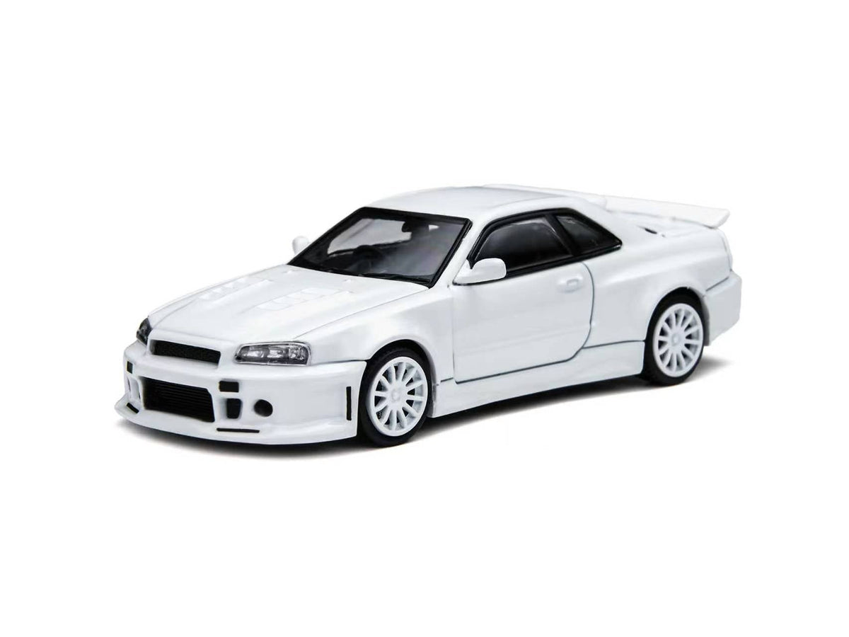 TimeMicro × PSC DESIGN 1:64 Nissan R34 "Smilodon" White TM648402