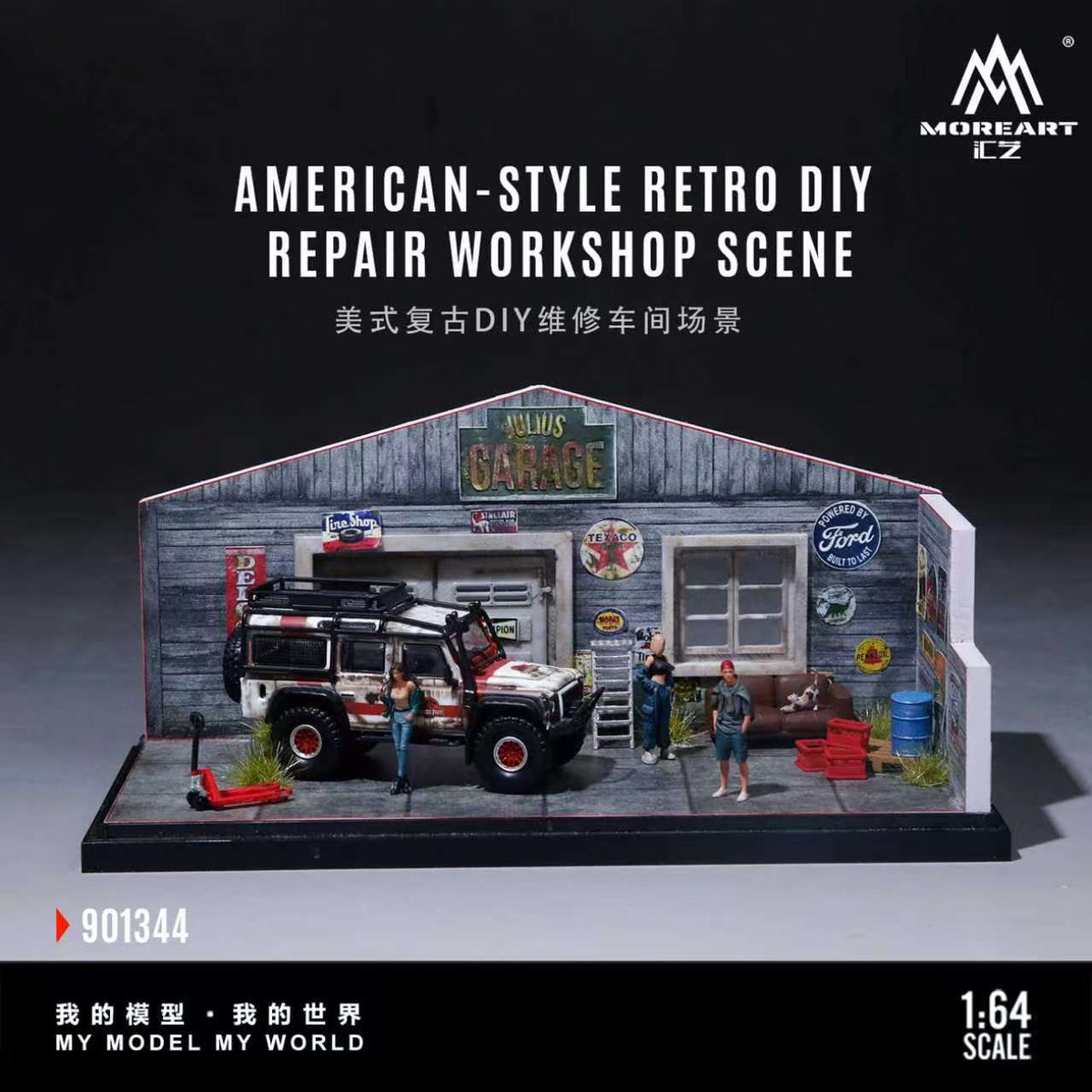 [Preorder] MoreArt 1:64 AMERICAN-STYLE RETRO DIY REPAIR WORKSHOP SCENE MO901344
