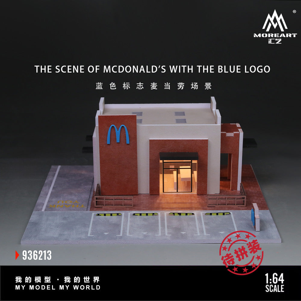 [Preorder] MoreArt 1:64 MCDONALD'S WITH THE BLUE LOGO SCENE MO936213