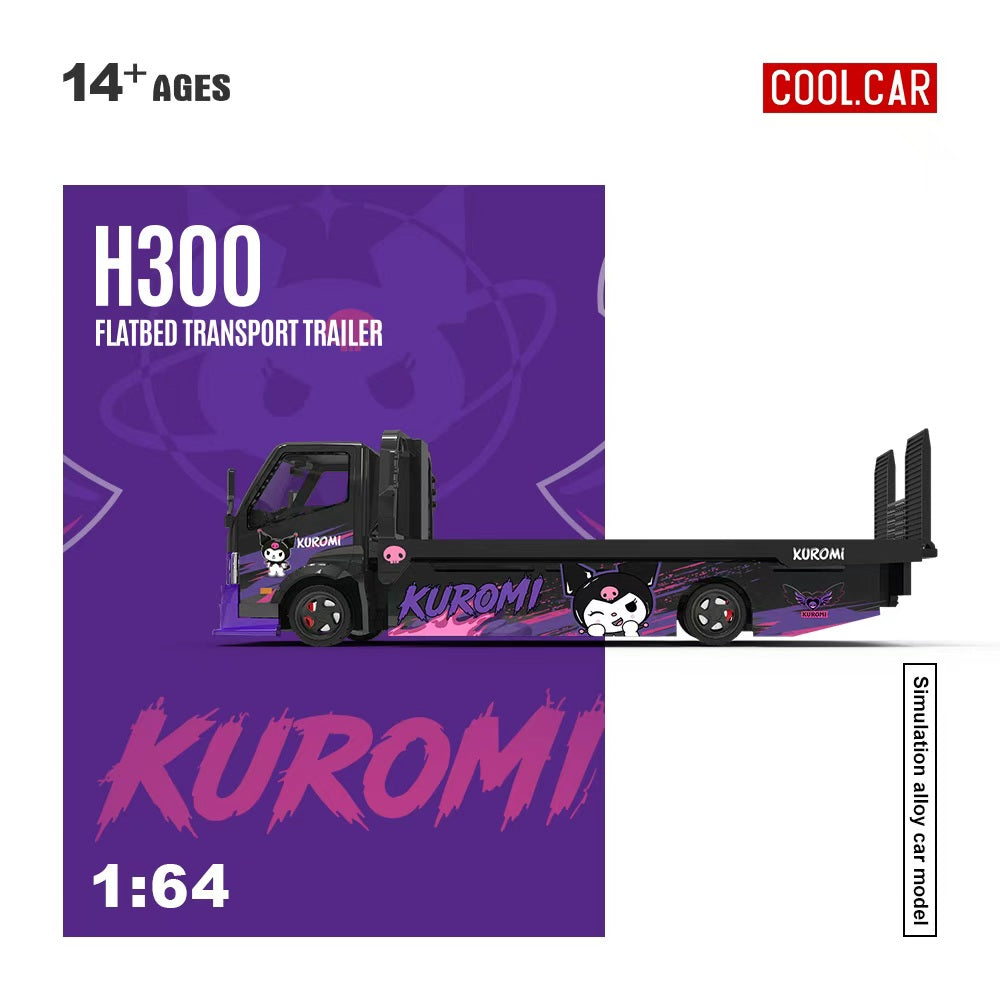 [Preorder] Cool Car 1:64 H300 FLATBED TRANSPORT TRAILER Kuromi Purple CC647240