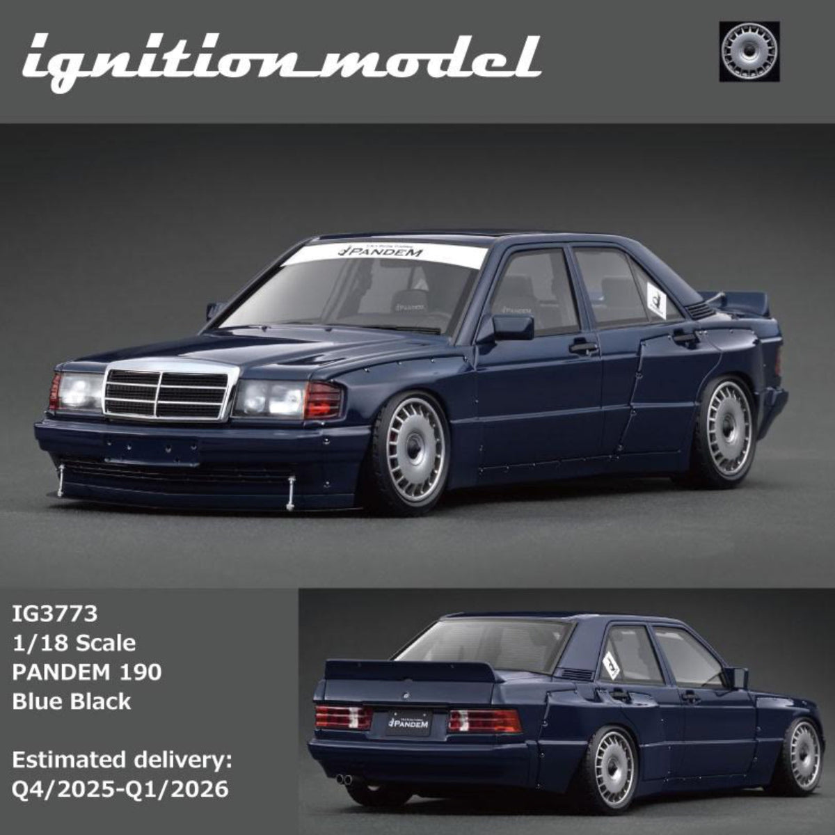 Ignition Model 1:18 PANDEM 190 Blue Black IG3773