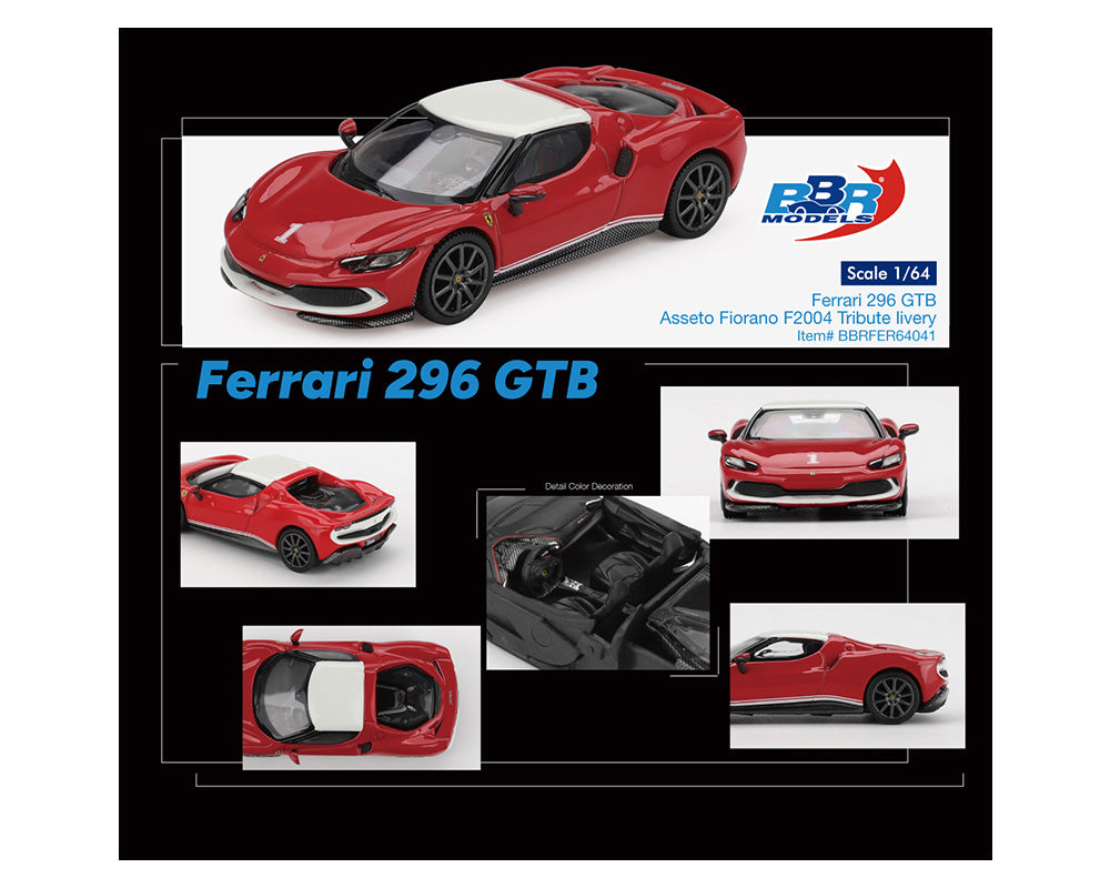 [Preorder] BBR 1:64 Ferrari 296 GTB Asseto Fiorano F2004 Tribute Livery BBRFER64041