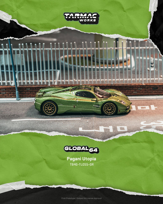 [Preorder] Tarmac Works 1:64 Pagani Utopia Green Metallic T64G-TL055-GR