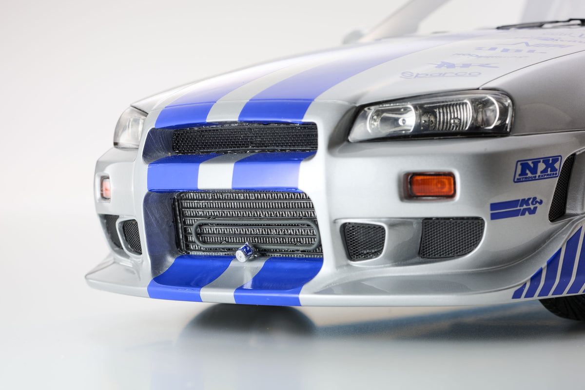 Kyosho 1:12 Nissan Skyline R34 GT-R 2001 Blue with Silver KSR12007A