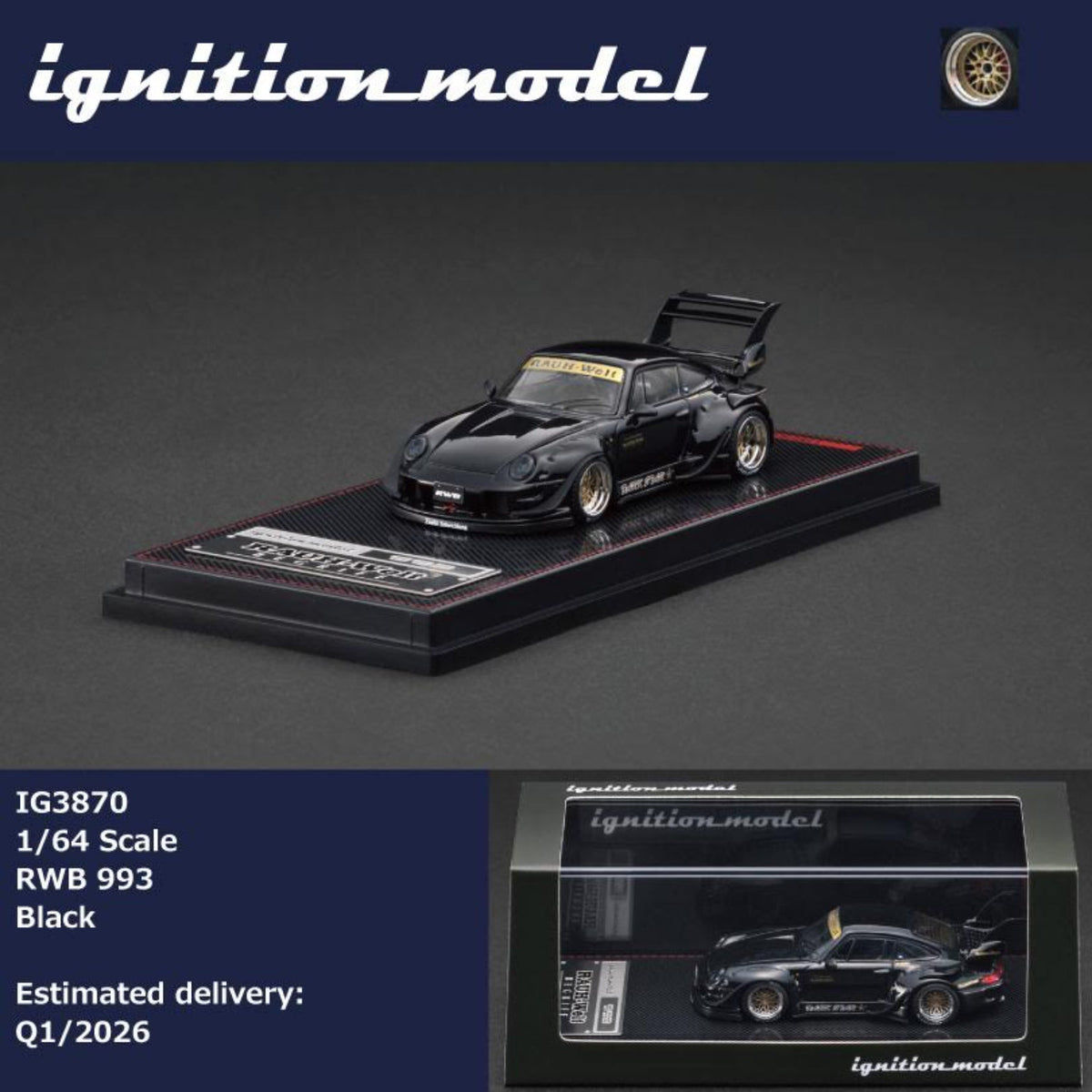 Ignition Model 1:64 Porsche RWB 993 Black IG3870