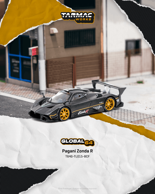 [Preorder] Tarmac Works 1:64 Pagani Zonda R Matte Exposed Carbon Fiber T64G-TL015-BCF