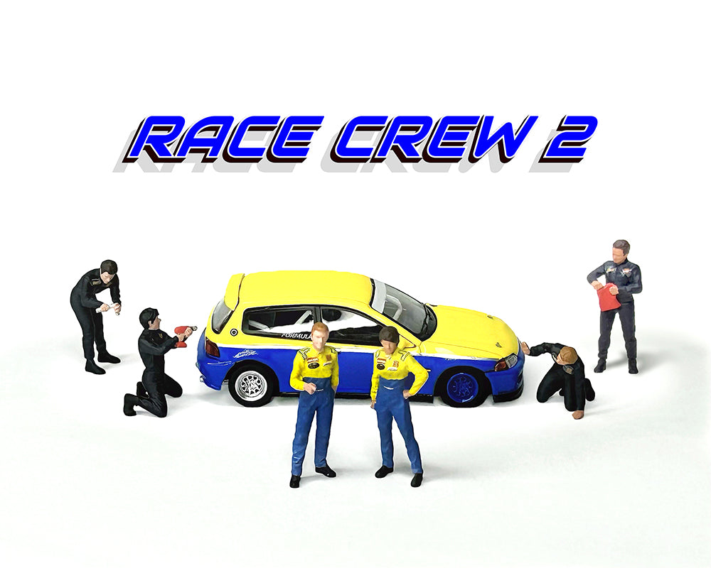 [Preorder] American Diorama 1:64 Figures Set Race Crew II – MiJo Exclusives – Limited Edition AD-2438MJ