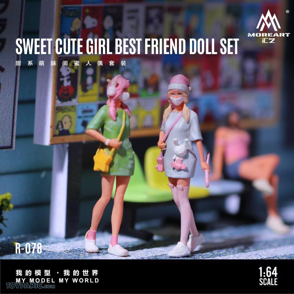 MoreArt 1:64 Sweet Cute Girls Best Friend Doll Set Figures (Set of 2) MO223078