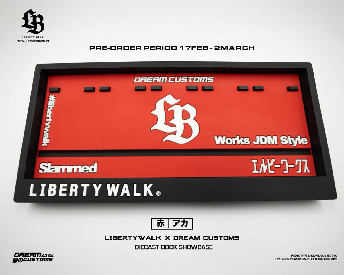 Dream Customs x Liberty Walk - Diecast Dock Showcase RED