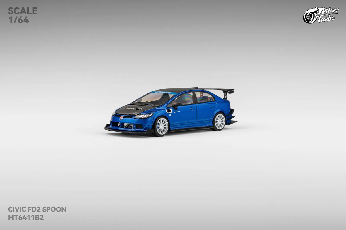 Microturbo 1:64 Custom FD2 Spoon Metallic Blue MT6411B2