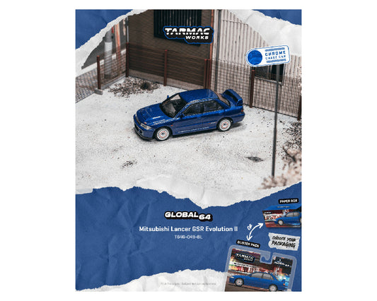 [Preorder] Tarmac Works 1:64 Mitsubishi Lancer GSR Evolution II – Blue T64G-049-BL-B