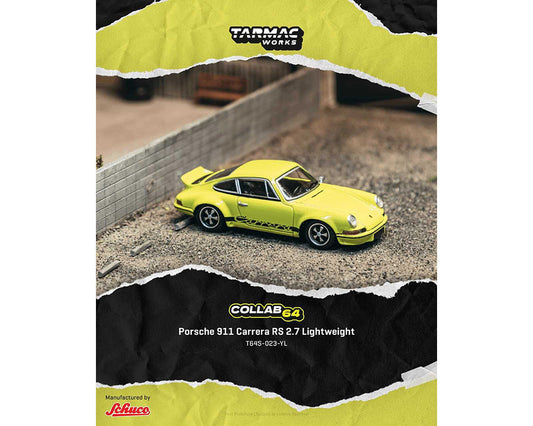 [Preorder] Tarmac Works x Schuco 1:64 Porsche 911 Carrera RS 2.7 Lightweight -Yellow T64S-023-YL