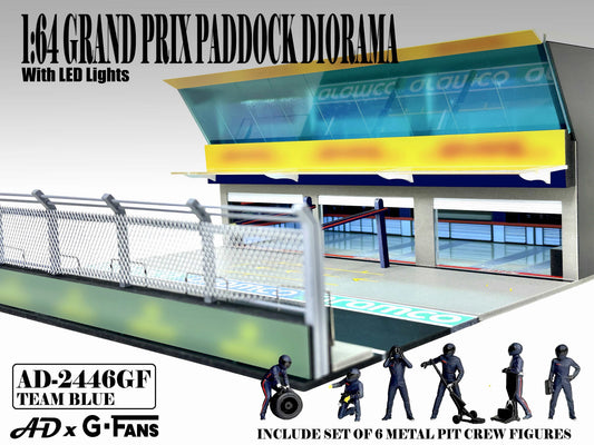 [Preorder] American Diorama 1:64 Grand Prix Paddock Diorama - Team Blue AD-2446MJ