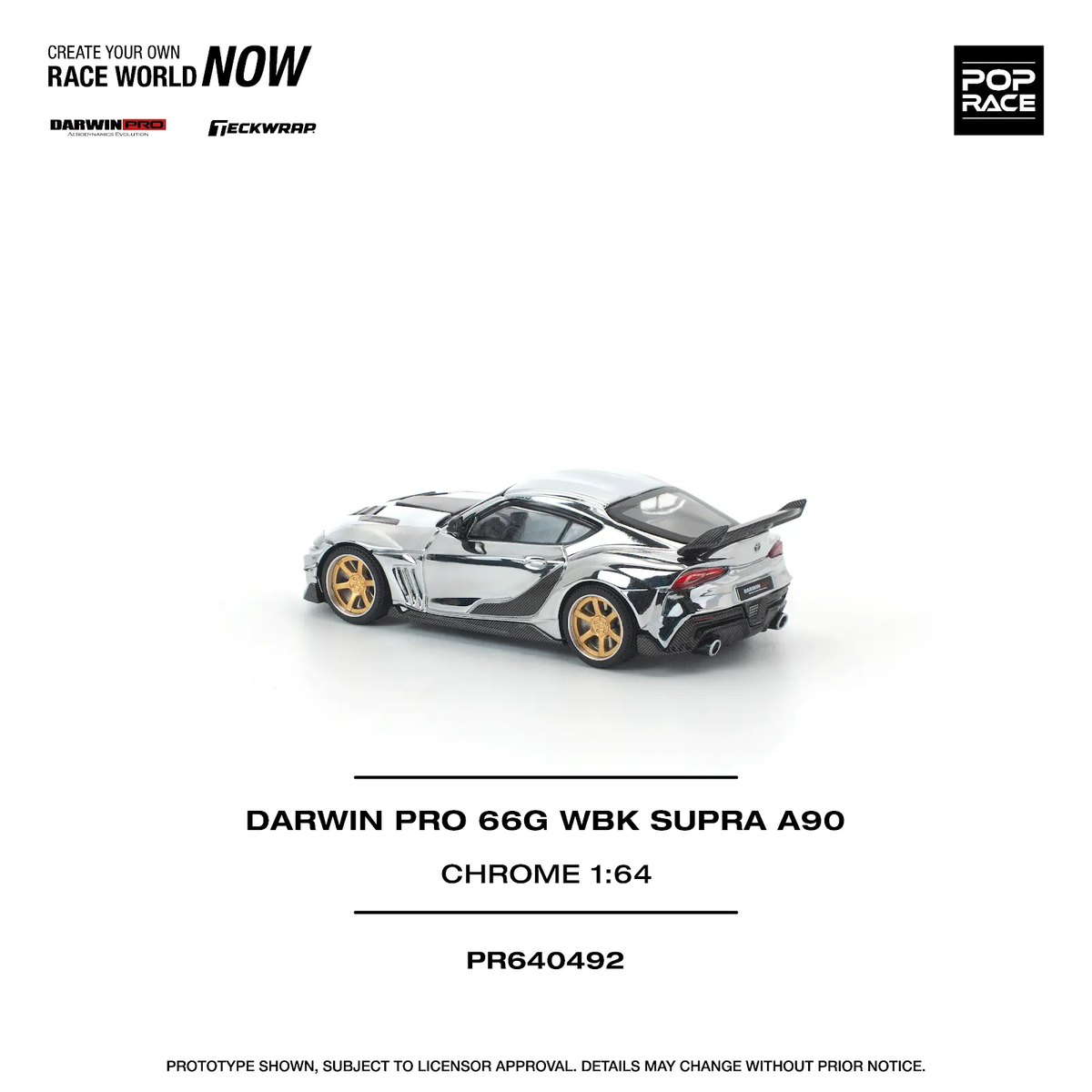 [Preorder] POPRACE 1:64 DARWIN PRO 66G WBK SUPRA A90 SILVER CHROME PR640492