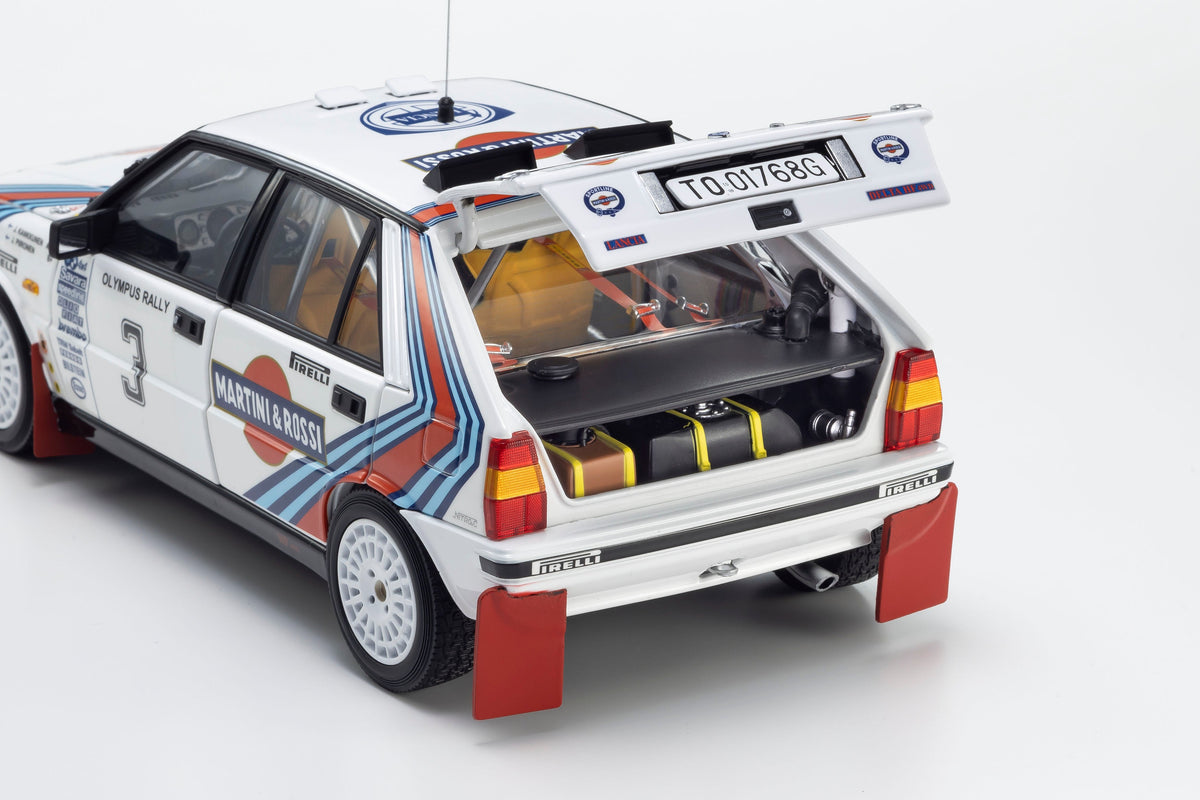 Kyosho 1:18 Lancia Delta HF 4WD 1987 Olympus Rally MARTINI ROSSI Nr. 3 08960E