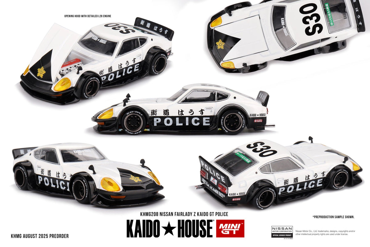 Kaido House x Mini GT 1:64 Nissan Fairlady Z Kaido GT Police KHMG208