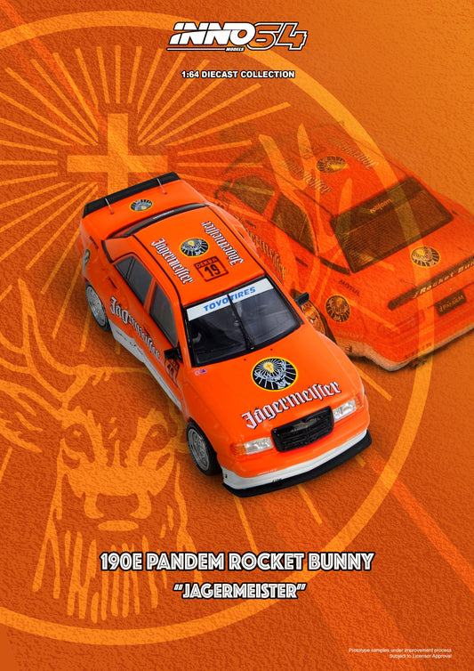 Inno64 1:64 Mercedes PANDEM ROCKET BUNNY 190E JAGERMEISTER IN64-190EP-JGMT